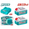 Kit de 2 baterías 20V 4.0Ah con cargador rápido Total.