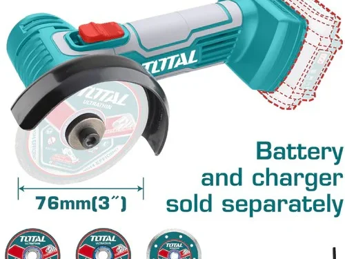 Mini pulidora inalámbrica Total de 20V y 3 pulgadas con 7 discos.