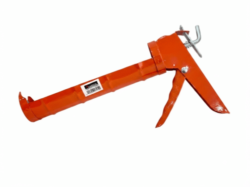 Pistola para sellante en cartucho con estructura metálica reforzada.