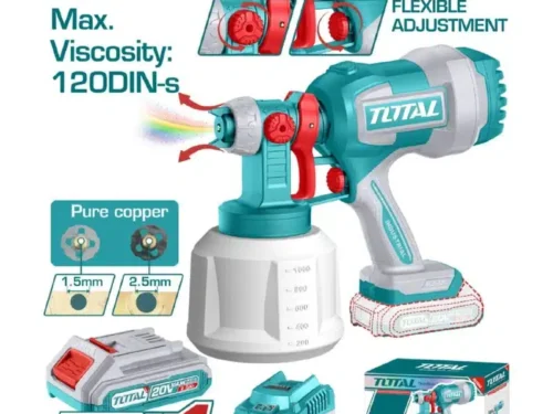 Pistola eléctrica para pintar Total de 530W con depósito de 1000 ml.